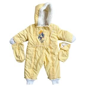 Vtg 1980s Paddington Bear Bunting Snowsuit Size 9M
